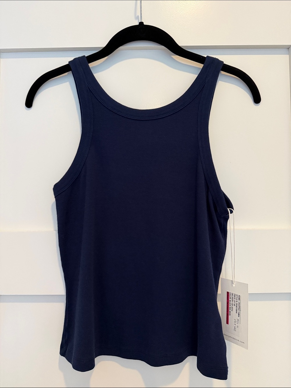 Dear John Navy Ribbed Tank Top